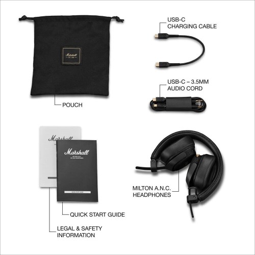 HEADPHONES BLUETOOTH  MILTON ANC BLACK